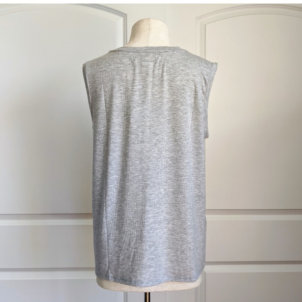 Spiritual Gangster Do It For Yourself Tank Crew Neck Metallic Print Grey M - Picture 4 of 8